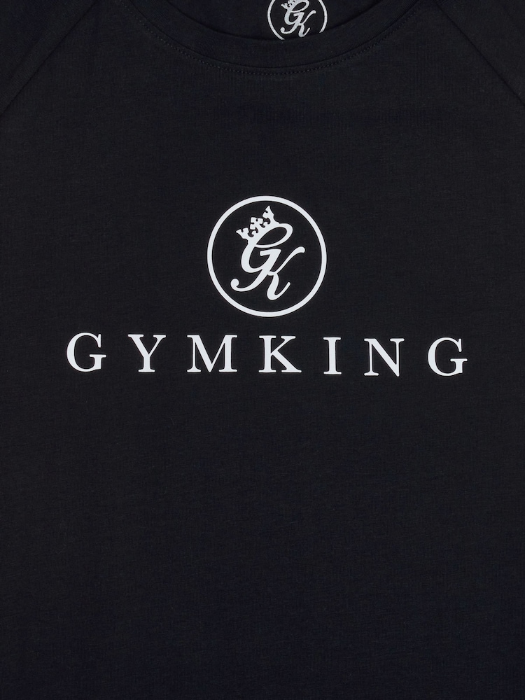 Gym King Black Pro Logo Jersey T-Shirt - Image 4 of 4