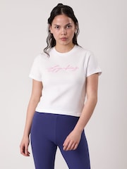 Gym King White Script Jersey Fitted T-Shirt - Image 2 of 4