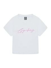 Gym King White Script Jersey Fitted T-Shirt - Image 3 of 4