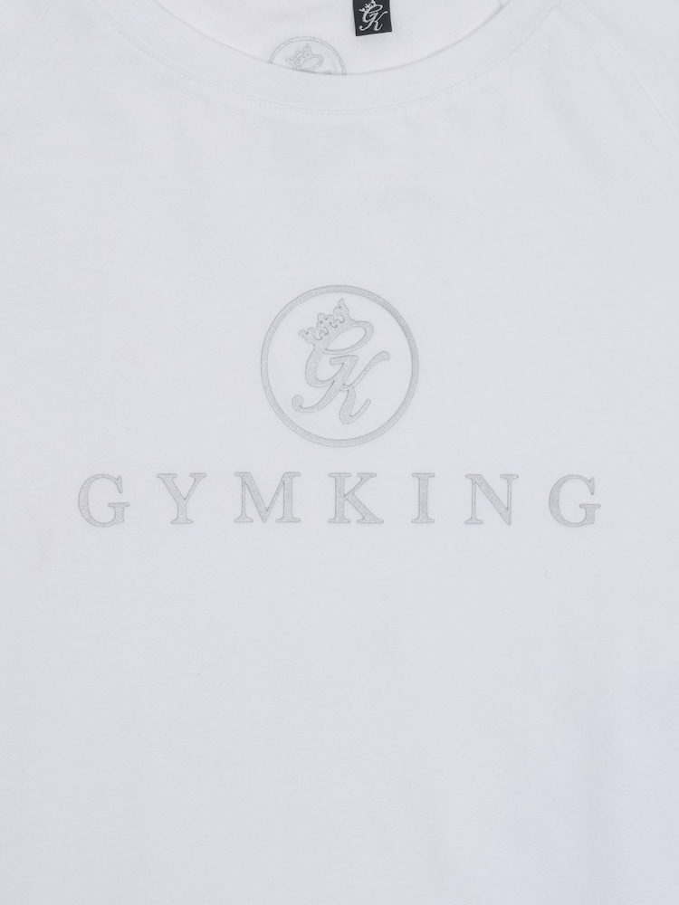 Gym King White Pro Logo Jersey T-Shirt - Image 4 of 4