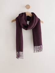 Berry Red Premium Made in Italy Midweight Scarf with Containing Wool - Image 1 of 3