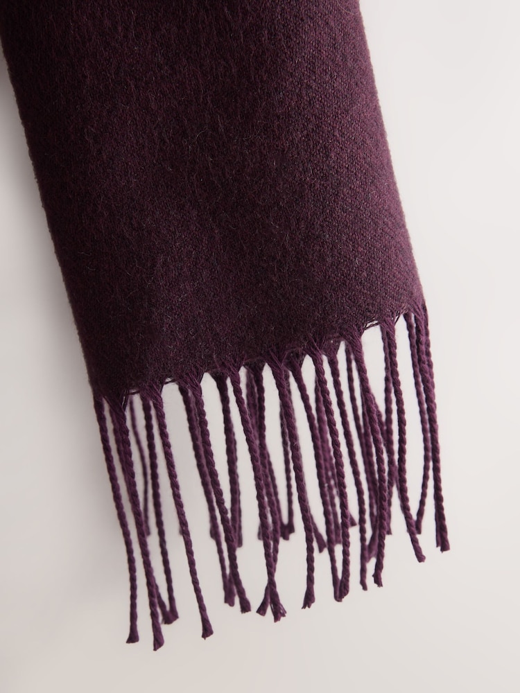Berry Red Premium Made in Italy Midweight Scarf with Containing Wool - Image 3 of 3