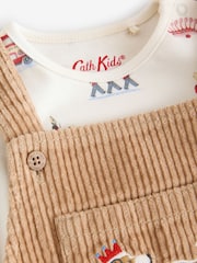 Tan Brown Cord Dungaree and Bodysuit Set - Image 8 of 12