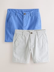 Grey/Blue 2 Pack Chino Shorts (3-16yrs) - Image 1 of 7