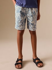 Leaf Print Blue Hybrid Waist Shorts (3-16yrs) - Image 1 of 8