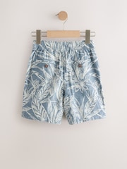 Leaf Print Blue Hybrid Waist Shorts (3-16yrs) - Image 6 of 8