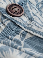 Leaf Print Blue Hybrid Waist Shorts (3-16yrs) - Image 7 of 8