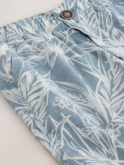 Leaf Print Blue Hybrid Waist Shorts (3-16yrs) - Image 8 of 8