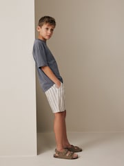 Ecru White Regular Fit Chino Linen Shorts (3-16yrs) - Image 3 of 8