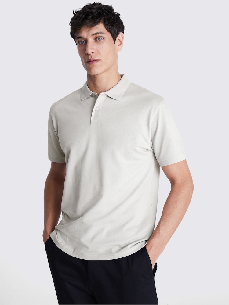 Ivory Pique Polo Shirt - Image 1 of 4