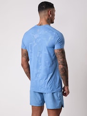 Gym King Blue Debossed Camo SS T-Shirt - Image 2 of 2