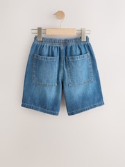 Azul escuro - Shorts jeans leves e fáceis de vestir (3-16anos) - Imagem 6 de 8