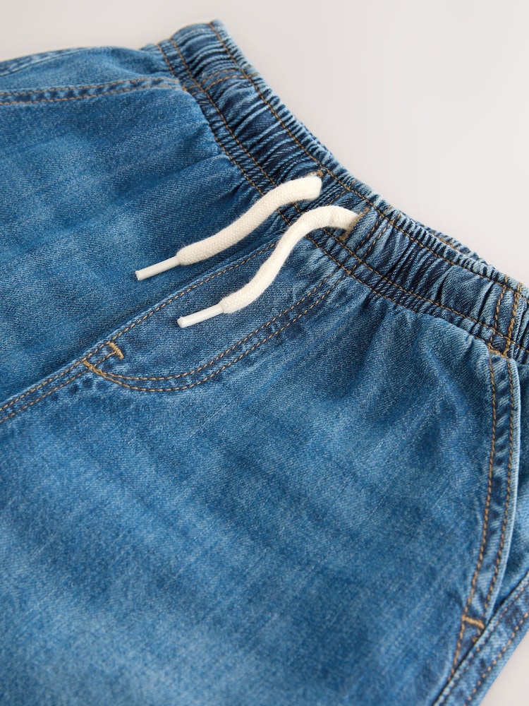 Azul escuro - Shorts jeans leves e fáceis de vestir (3-16anos) - Imagem 8 de 8