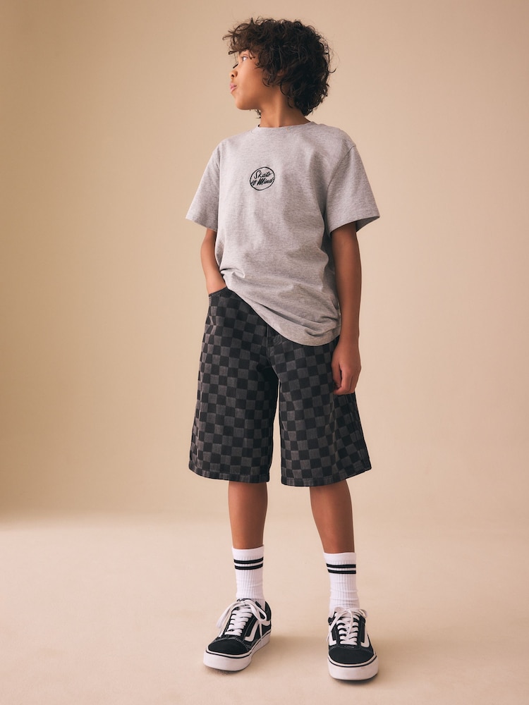 Grey Check Jort Shorts (3-16yrs) - Image 1 of 7