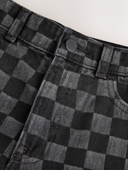 Grey Check Denim Jort Shorts (3-16yrs) - Image 8 of 8