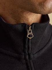 Joules Black French Rib Full Zip Up Sweatshirt - Image 6 of 11