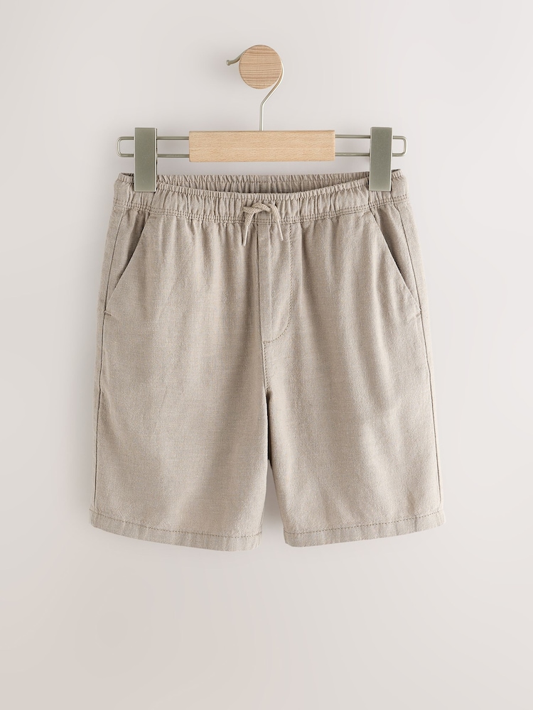 Taupe Linen Blend Pull on Shorts (3-16yrs) - Image 1 of 4