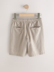 Taupe Linen Blend Pull on Shorts (3-16yrs) - Image 2 of 4