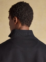 Joules Alistair Black French Ribbed Knit Quarter Zip Sweatshirt - Image 6 of 7