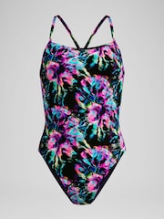 Speedo Black Printed V-Back 2.0 Swimsuit - Image 6 of 6