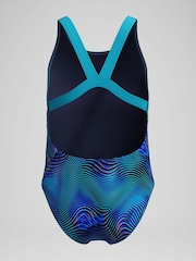 Speedo Blue Print Leaderback One Piece Swimsuit - Image 6 of 6