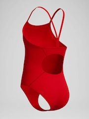 Speedo Red Endurance+ Logo Thinstrap One Piece Swimsuit - Image 6 of 6