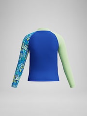 Speedo Blue Long Sleeve Print Rash Guard Vest - Image 2 of 6