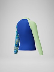 Speedo Blue Long Sleeve Print Rash Guard Vest - Image 6 of 6