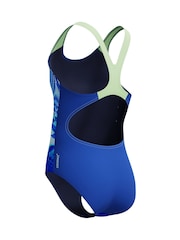 Speedo Blue Print Splashback One Piece Swimsuit - Image 6 of 8