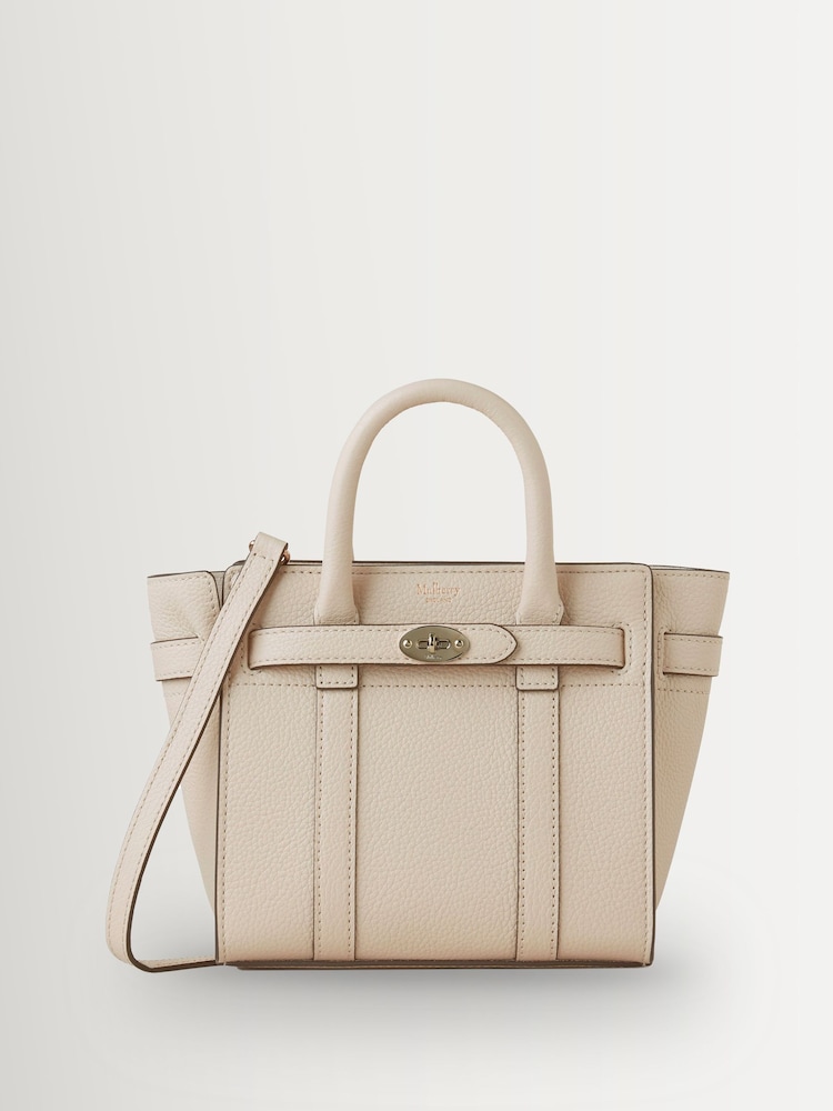 Mulberry Chalk Micro Zipped Bayswater Bag - Image 1 of 7 Mulberry Chalk Micro Zipped Bayswater Bag - Image 1 of 7