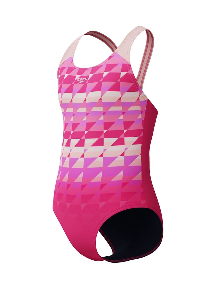 Speedo Pink Print Splashback One Piece Swimsuit - Image 8 of 8