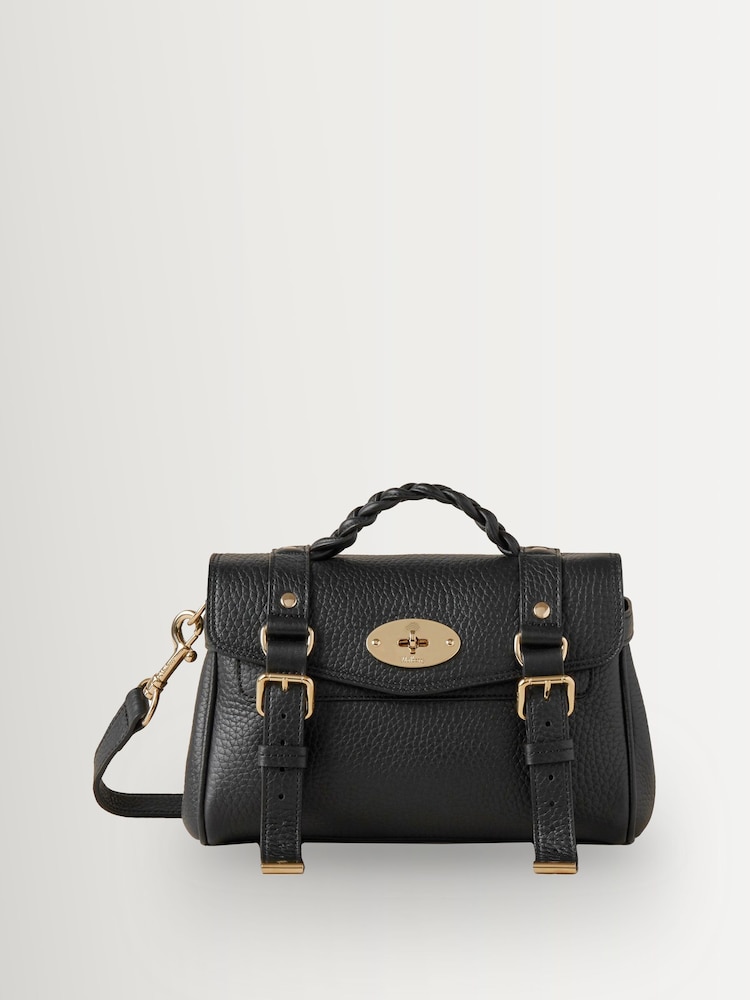 Mulberry Black/Gold Mini Alexa Heavy Grain Bright Bag - Image 1 of 6 Mulberry Black/Gold Mini Alexa Heavy Grain Bright Bag - Image 1 of 6