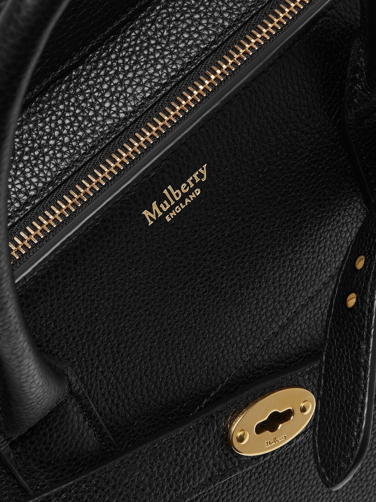 Mulberry Black Small Zipped Bayswater Classic Grain Bag - Image 6 of 6