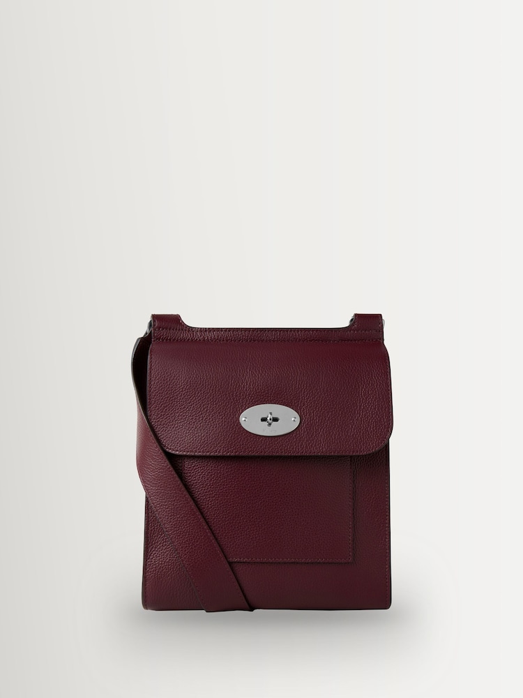 Mulberry Black Cherry Small Antony Leather Strap Bag - Image 1 of 6
