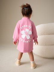 Pink Quarter Zip Sweat Dress (3mths-7yrs) - Image 2 of 10