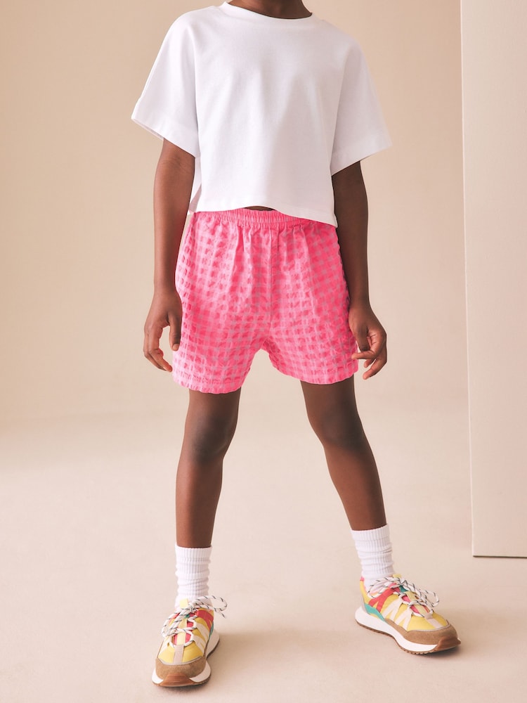 Pink Check Pull on Shorts (3-16yrs) - Image 2 of 8