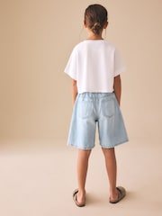 Light Blue Regular Length Relaxed Denim Shorts (3-16yrs) - Image 2 of 10