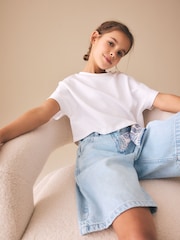 Light Blue Regular Length Relaxed Denim Shorts (3-16yrs) - Image 3 of 10