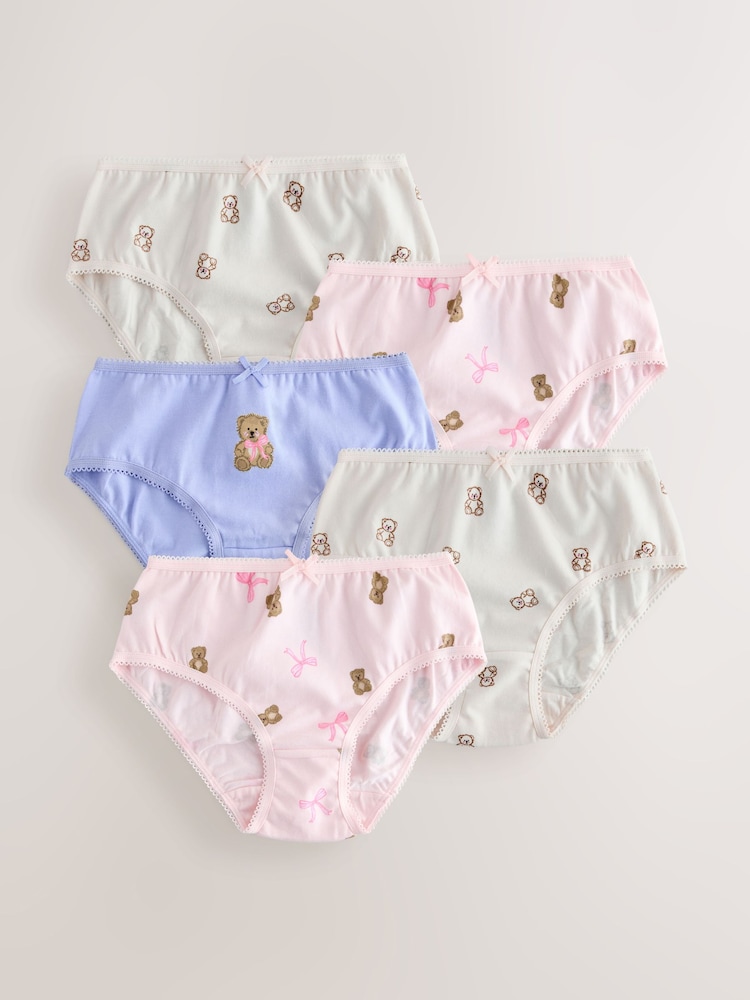 Pink Bear Briefs 5 Pack (1.5-16yrs) - Image 1 of 9