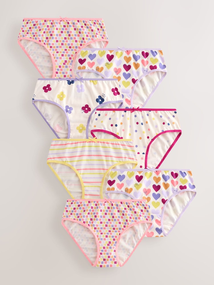 Purple/Pink Pattern Briefs 7 Pack (1.5-14yrs) - Image 1 of 11 Purple/Pink Pattern Briefs 7 Pack (1.5-14yrs) - Image 1 of 11