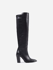 Bronx Black New Americana Leather Stretch Knee High Boots - Image 2 of 5
