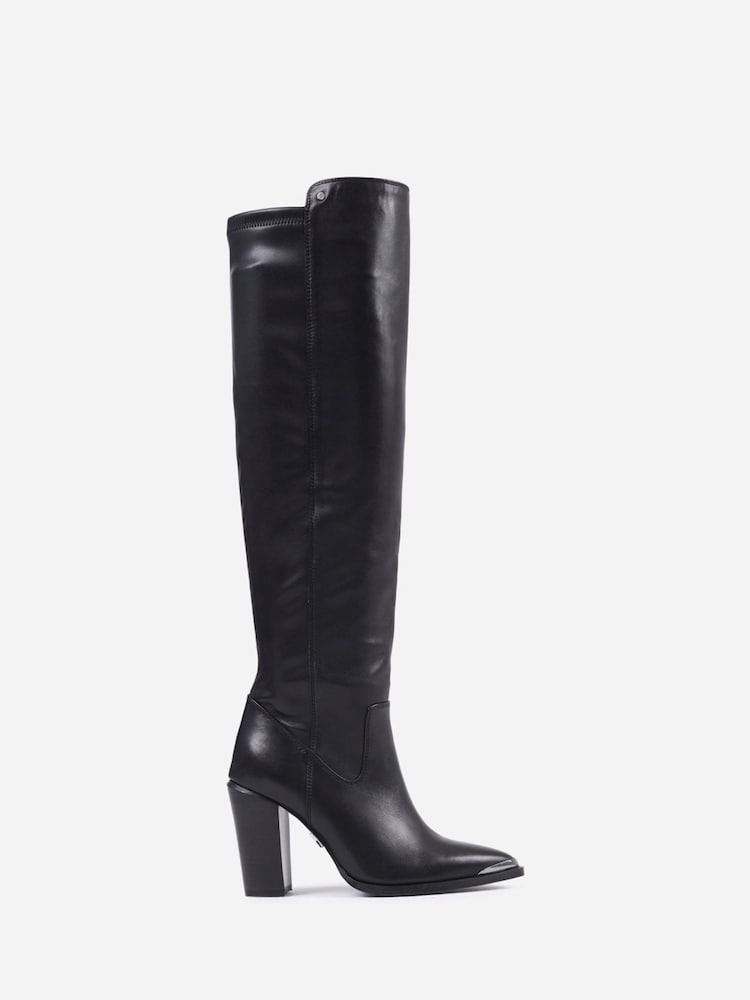 Bronx Black New Americana Leather Stretch Knee High Boots - Image 2 of 5 Bronx Black New Americana Leather Stretch Knee High Boots - Image 2 of 5