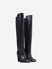 Bronx Black New Americana Leather Stretch Knee High Boots - Image 3 of 5