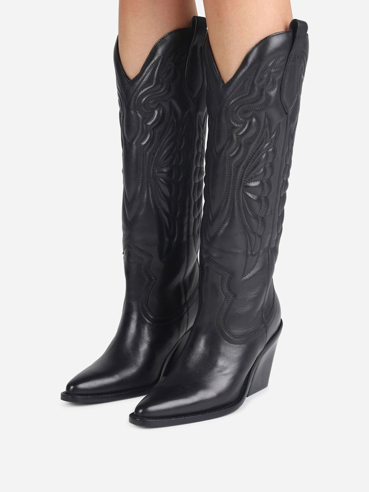 Bronx Black New Kole Leather Padded Knee High Boots - Image 1 of 6 Bronx Black New Kole Leather Padded Knee High Boots - Image 1 of 6