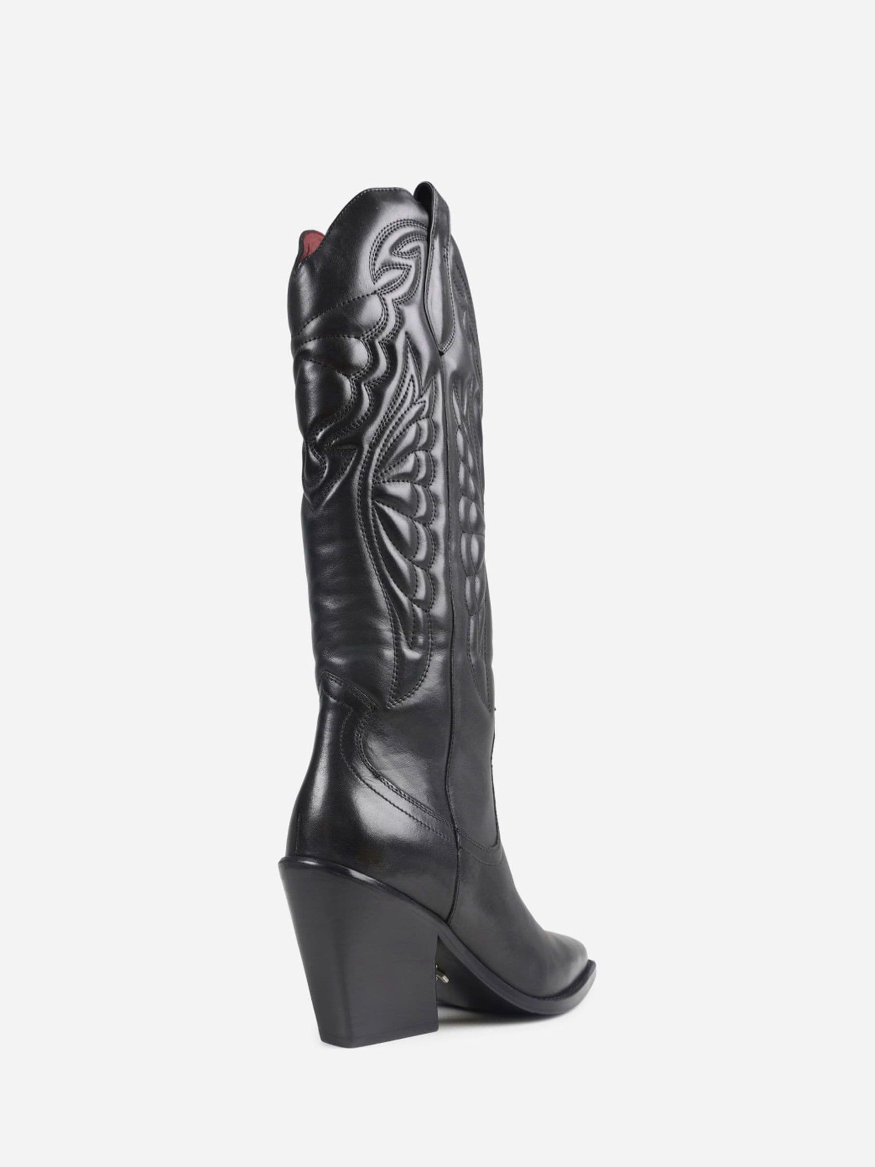 Buy Bronx Black New Kole Leather Padded Knee High Boots from Next USA