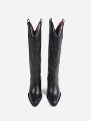 Bronx Black New Kole Leather Padded Knee High Boots - Image 5 of 6
