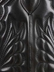 Bronx Black New Kole Leather Padded Knee High Boots - Image 6 of 6