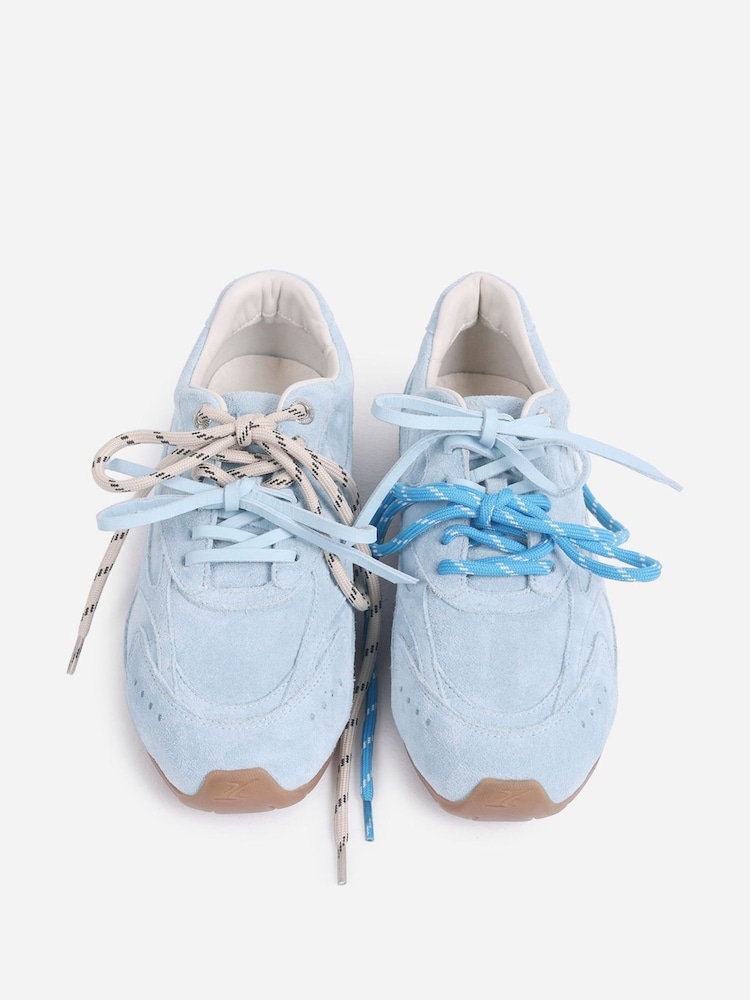 Bronx Baby Blue Myraa Suede Sneakers - Image 2 of 6