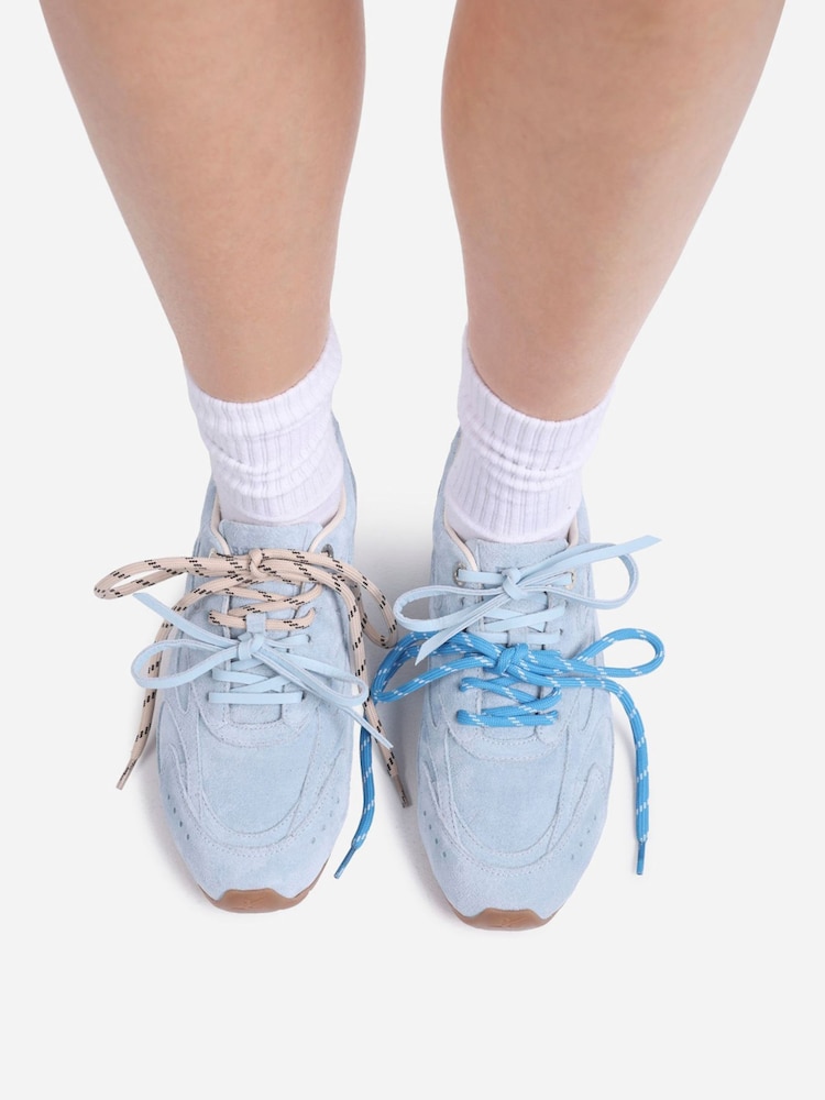 Bronx Baby Blue Myraa Suede Sneakers - Image 6 of 6 Bronx Baby Blue Myraa Suede Sneakers - Image 6 of 6