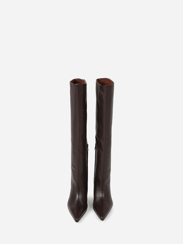 Bronx Brown Low Jadey Leather Knee High Boots - Image 2 of 6 Bronx Brown Low Jadey Leather Knee High Boots - Image 2 of 6